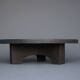 Table basse ronde brutaliste en résine, années 1970