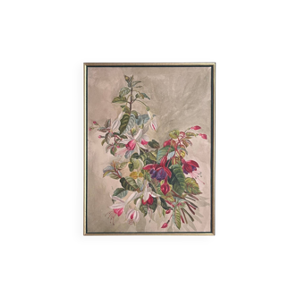 Table "Fuchsia Flower Throw" gouache, early 20th century