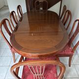 Extendable oval rosewood table + 8 chairs – Hong Chinese Furniture