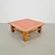 Brutalist Oak Coffee Table with Terracotta Tiles, 1950s