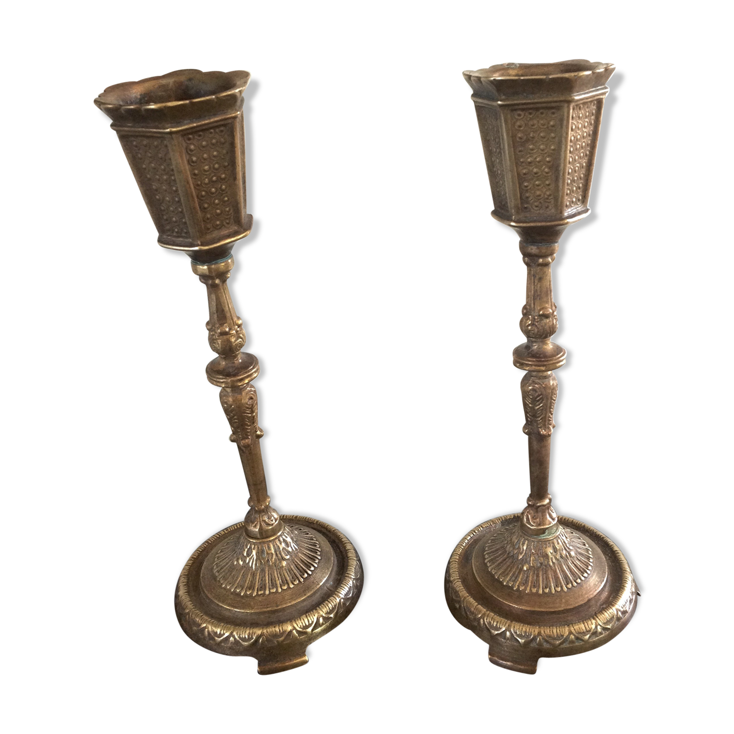 Pair of brass candlestick