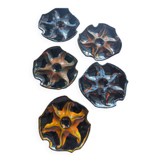 5 Vallauris oyster plates