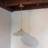Suspension vintage en verre ciselé