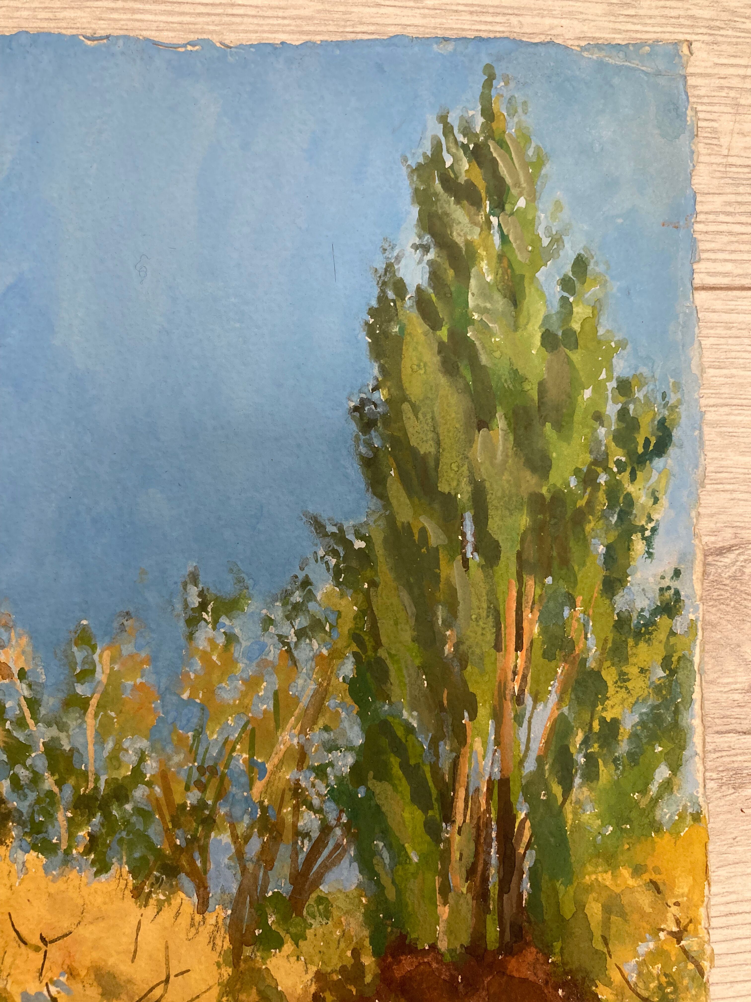Vintage landscape watercolor