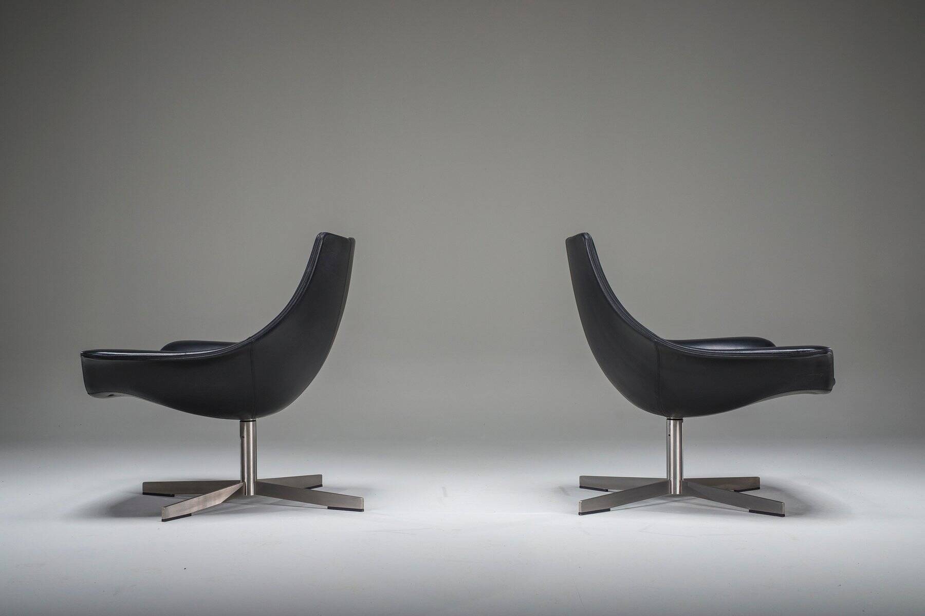 Set of leather armchairs by Rodolfo Dordoni for Matteo Grassi, 1990s