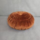 Round pleated velvet cushion