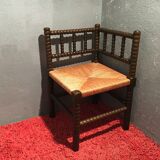Fauteuil d’angle en paille