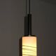 Italian opaline milk glass pendant with overlay, 1960s