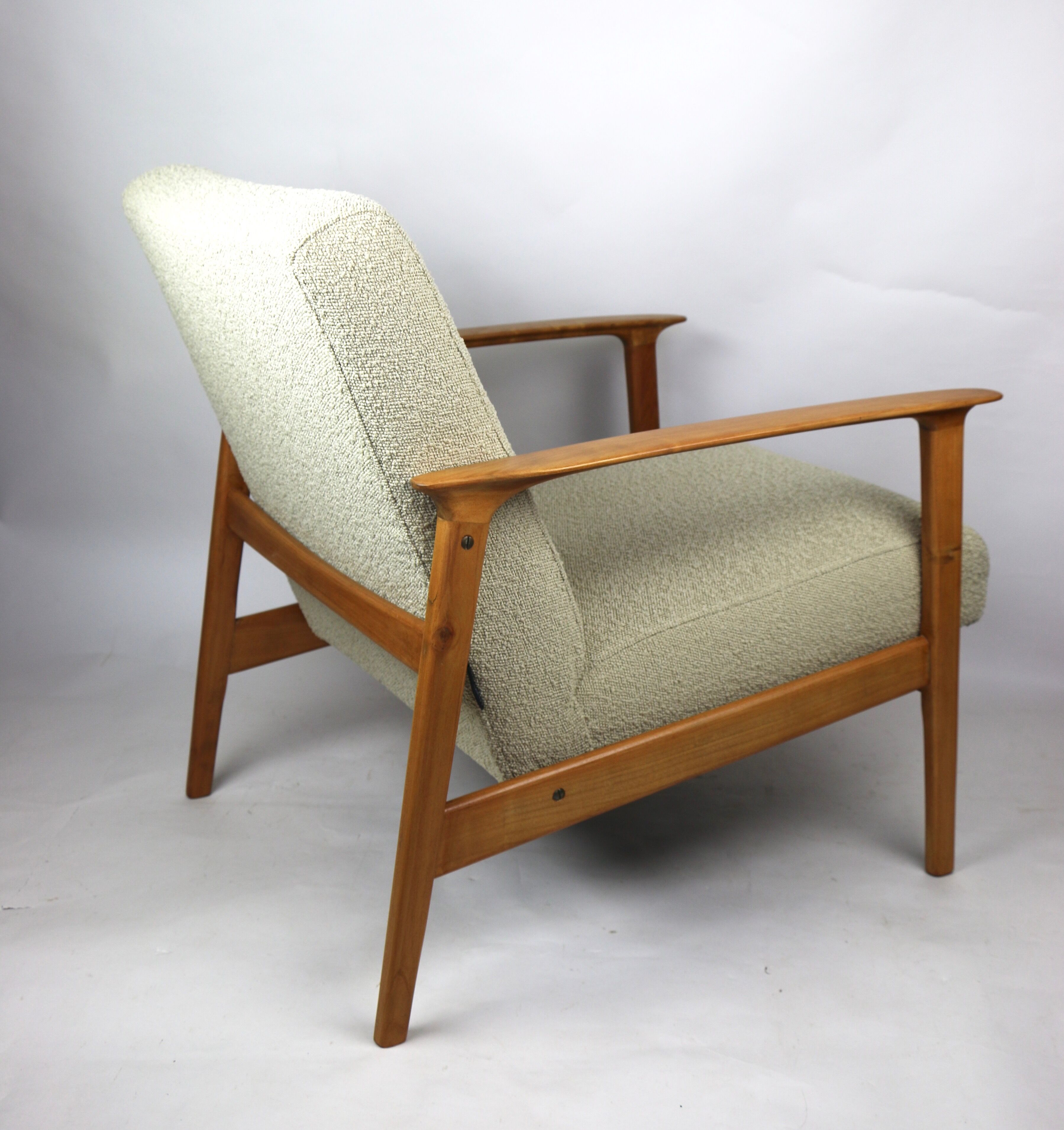 Fauteuil danoise beige en Boucle années 1970