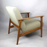 Fauteuil danoise beige en Boucle années 1970