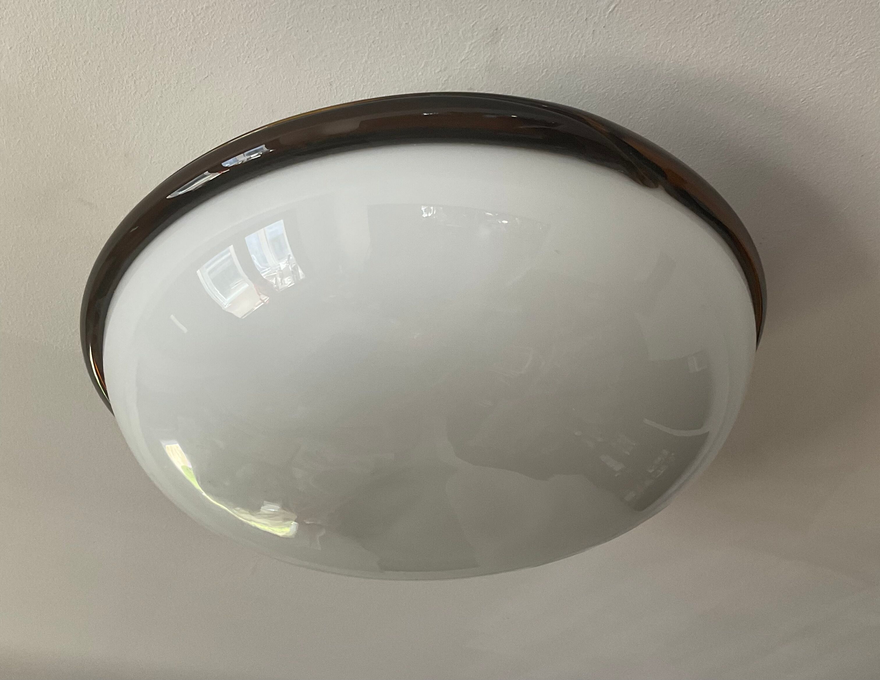 Vintage ceiling lamp in opaline and glass paste