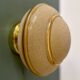Vintage Art Deco globe wall/ceiling light in frosted yellow and gold glass.