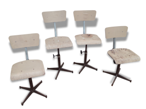 Vintage 4 chaises industrielle - fer
