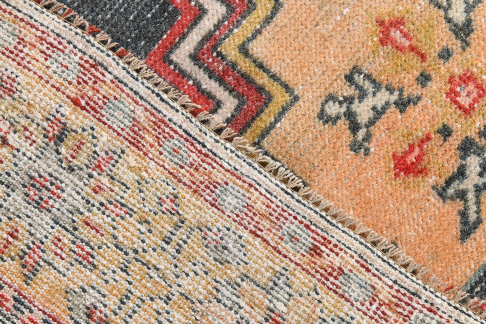 57s Antique Red & Navy Blue Vintage Persian Rug, 106x201Cm