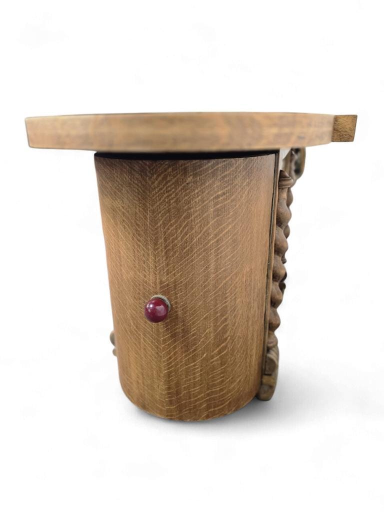 Petit meuble bar art déco vintage incurvé / meuble à thé / vitrine