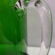 Green glass carafe