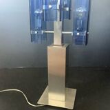 Veca Fontana Arte Italy Blue Vintage 70s Chandelier Transformed Lamp