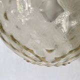 Vintage amber glass ball pendant light