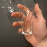 Set of modernist Bulle glasses by Roger Tallon for Daum, 1960s.