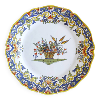 Assiette décorative Rouen au panier fleuri