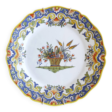 Assiette décorative Rouen au panier fleuri