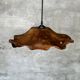 Small pendant light in corrugated teak leaf (Small D:30 H:20)