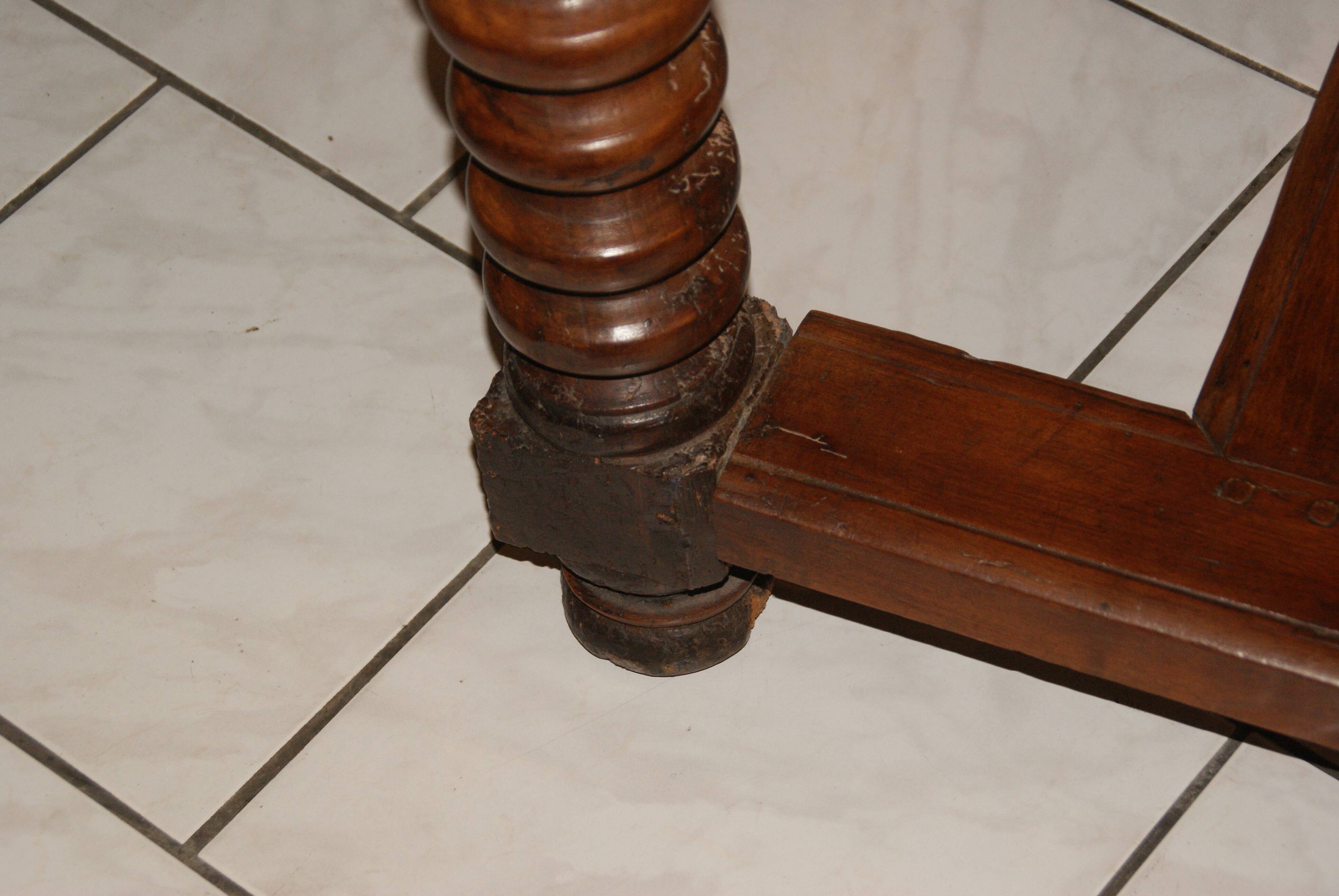 SAVOYARD CHALET TABLE, carved, with two drawers, late 18th century