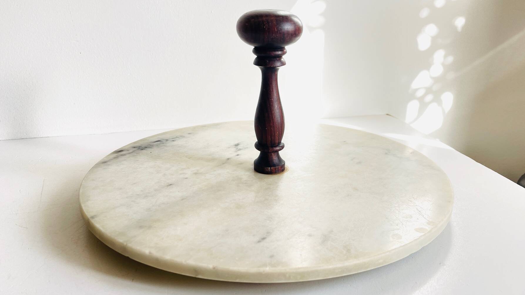 Plateau à fromage marbre et bois vintage