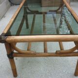 Bamboo coffee table and smoked glass
