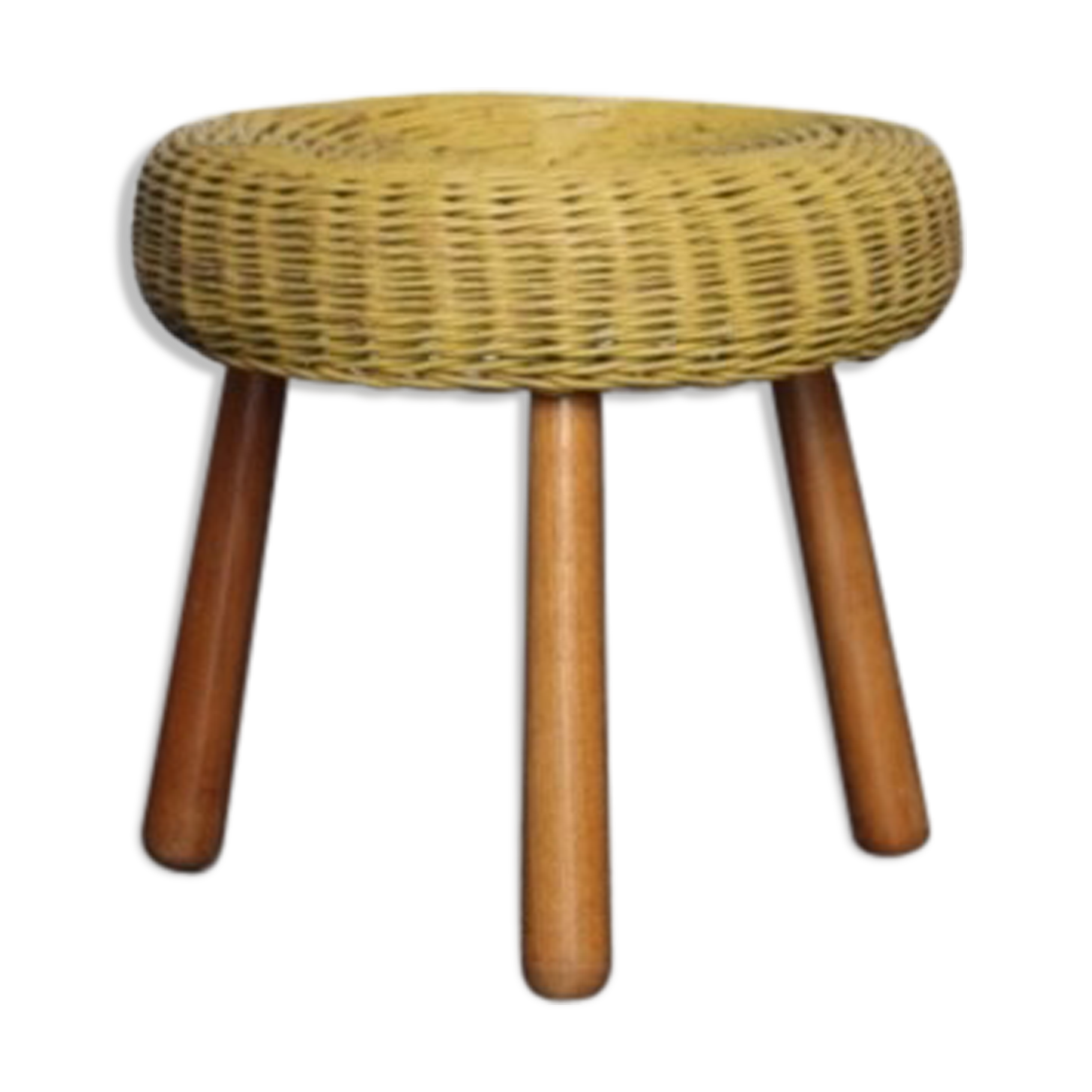 Tripod wicker stool by Tony Paul USA 1955