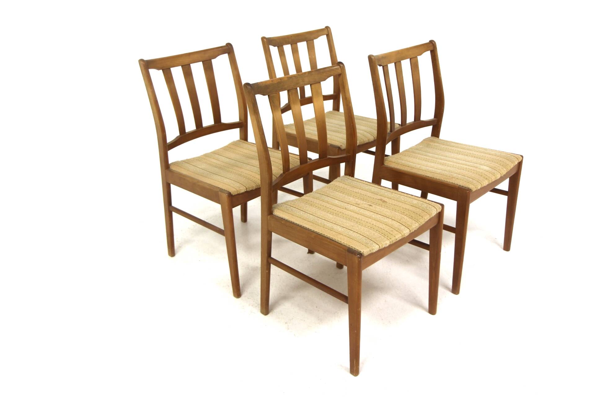 Set of 4 Scandinavian beech chairs, Sweden, 1960