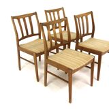 Set of 4 Scandinavian beech chairs, Sweden, 1960