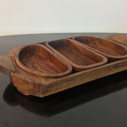 Teak aperitif service, vintage Scandinavian cups