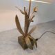 Pair of brass floral table lamps, 1970s