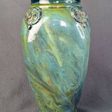 Large Art Nouveau Ceramic Base with Flamed Decor