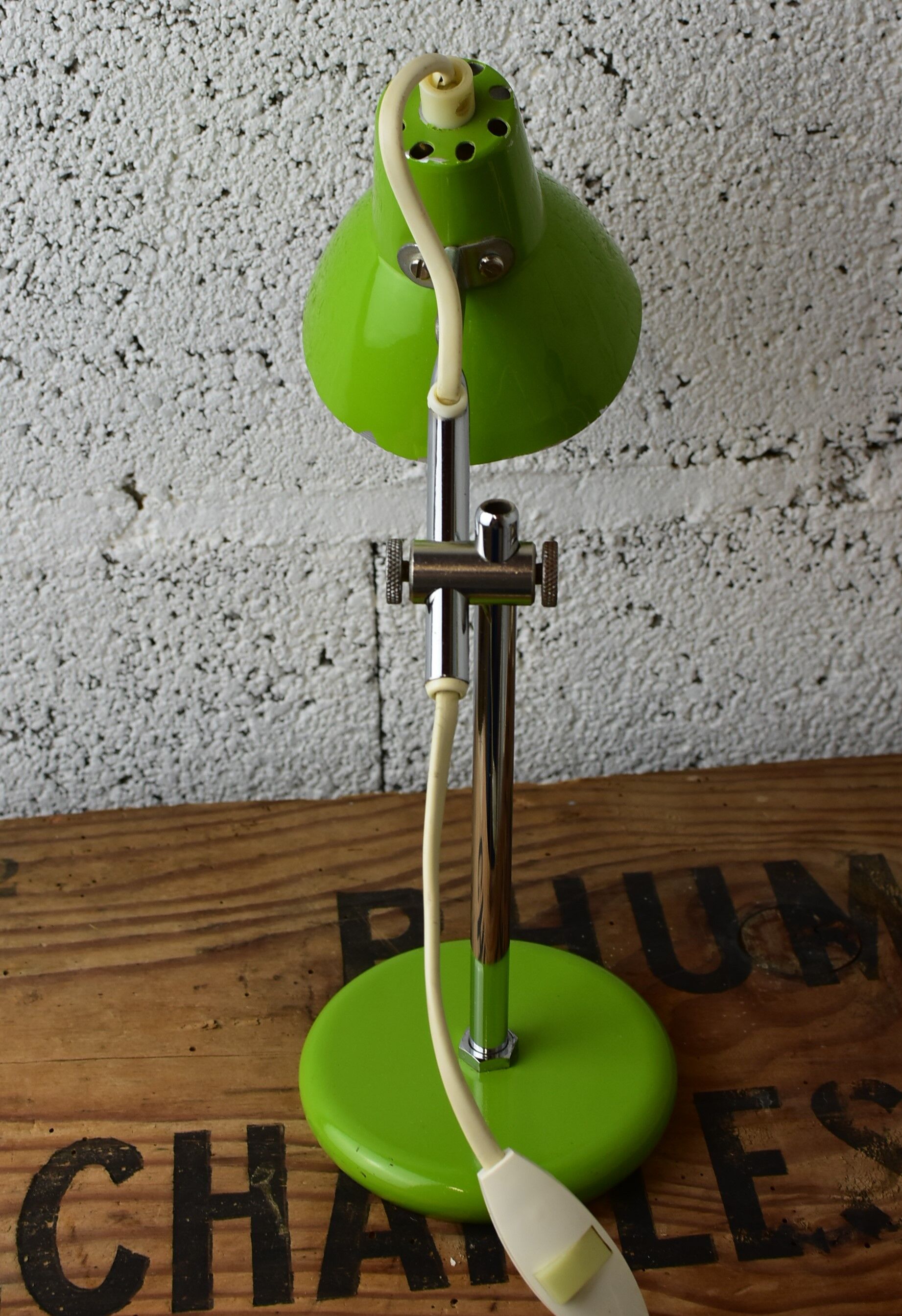 Small green bedside lamp