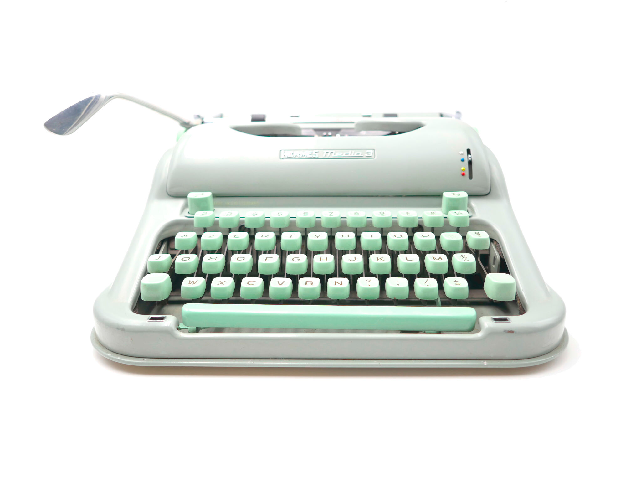 Hermes 3000 Green Typewriter Revised with New Ribbon