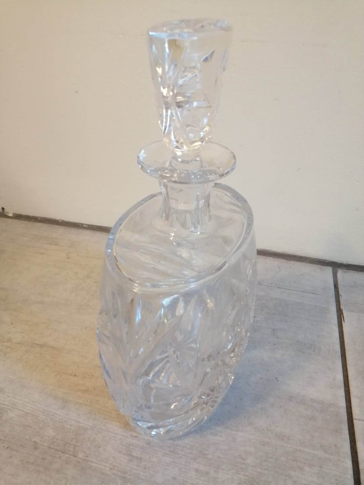 Oval Whisky Carafe in Cut Crystal