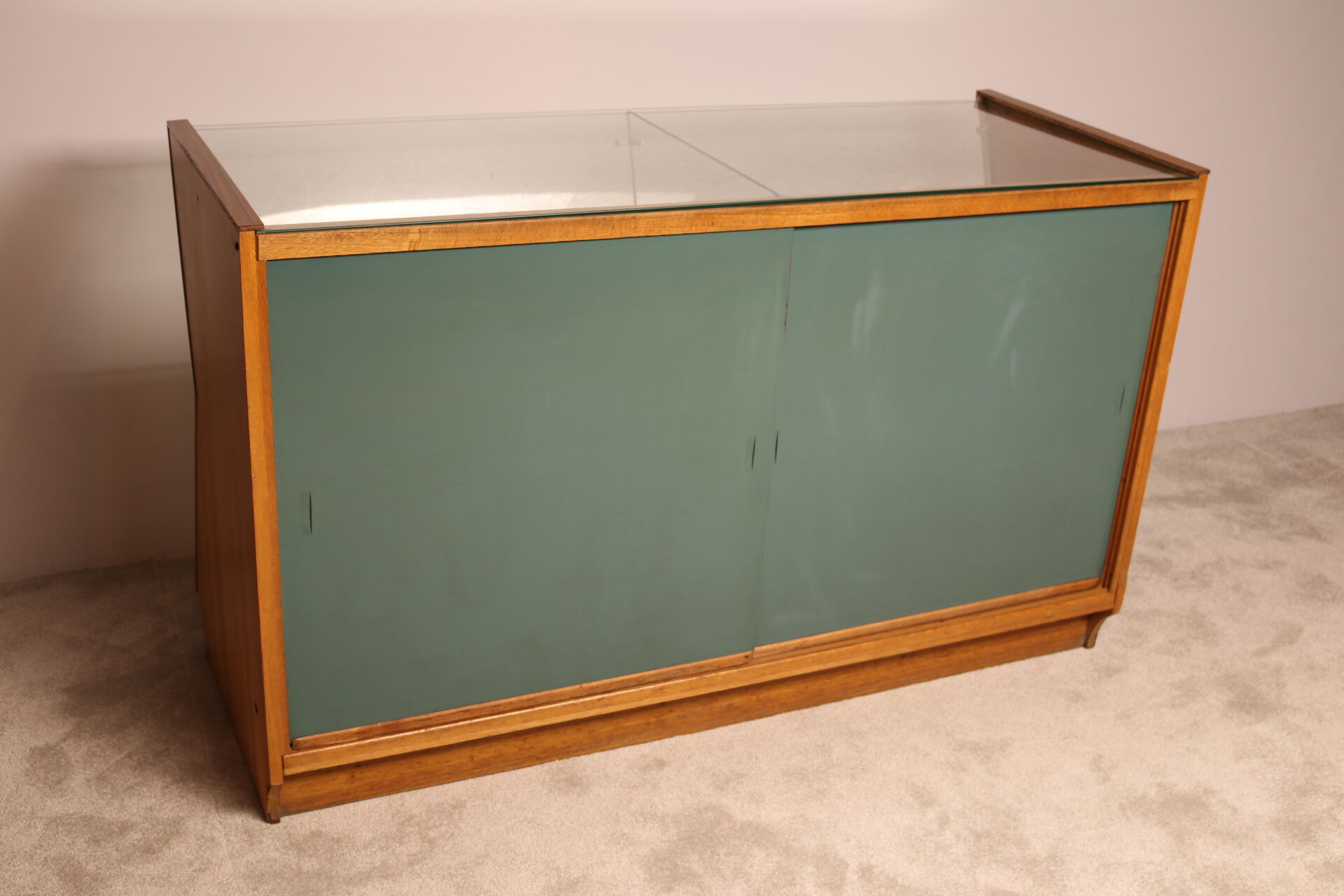 Vintage diamond shaped display cabinet - Belgium 1950's