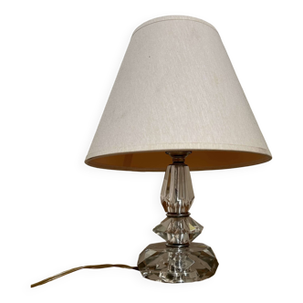 Vintage crystal and chrome lamp, France 1940