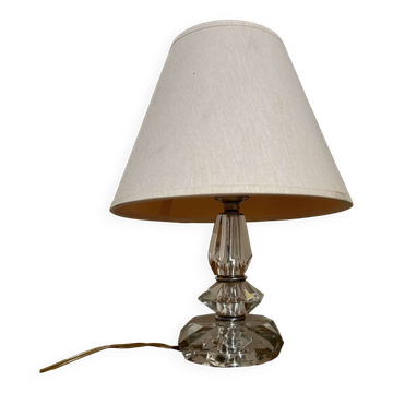 Vintage crystal and chrome lamp, France 1940