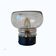 Table lamp desk bedside Sciolari smoked glass globe black plastic base