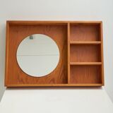 Round mirror with wooden frame, 1960s
