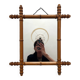Antique bamboo-style wooden mirror