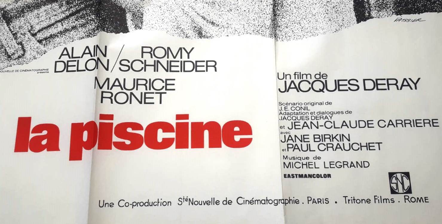 Original film poster "La Piscine" 1969 Alain Delon, Romy Schneider,Birkin...