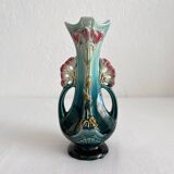 Vase soliflore en barbotine art nouveau fin XIXe