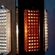 Scandinavian suspension teak pressed glass Wiktor Berndt A-lighting 1960s