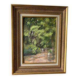 Promenade en forêt signé