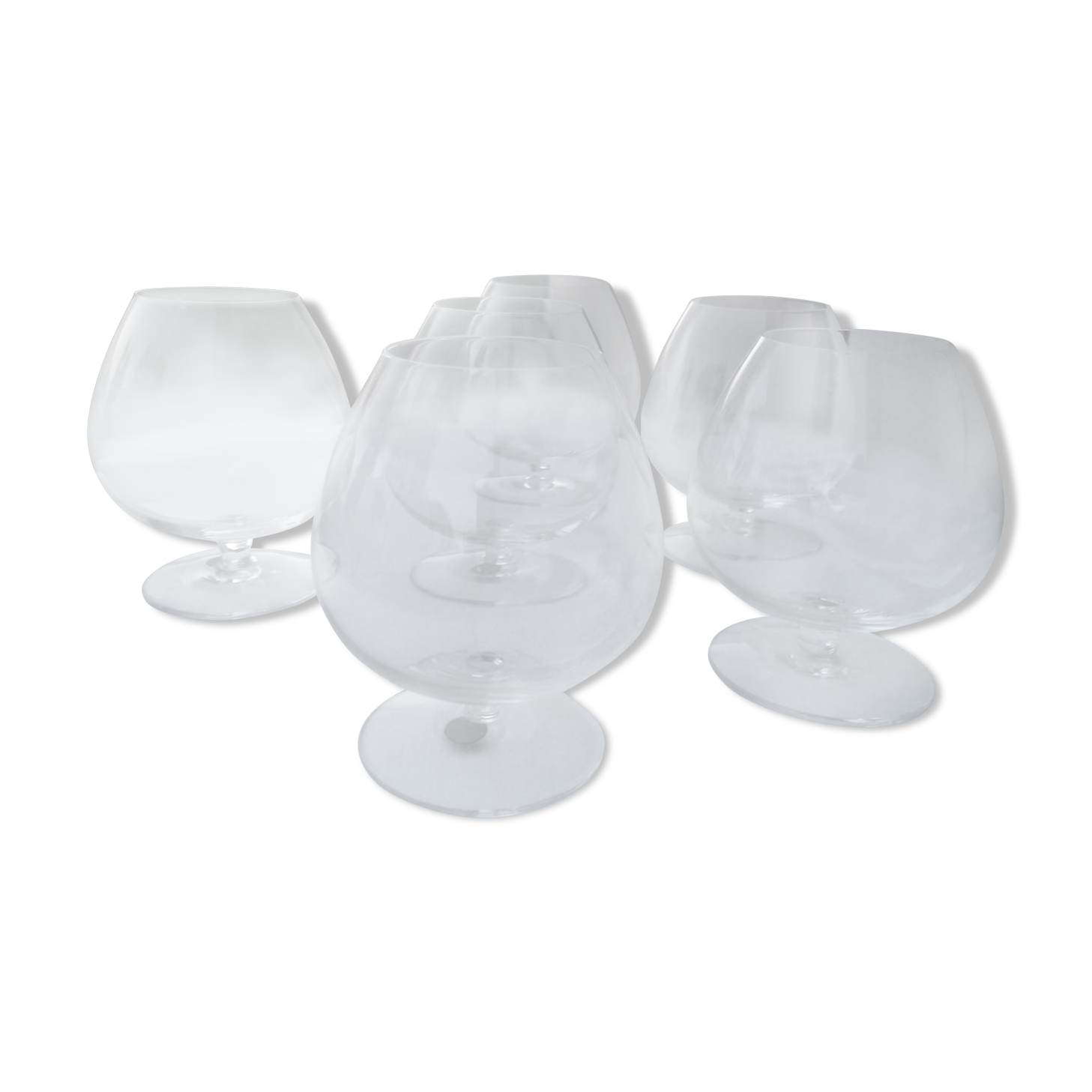 6 glasses of Lorraine crystal cognac