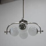 Bauhaus nickel-plated chandelier, 1930s